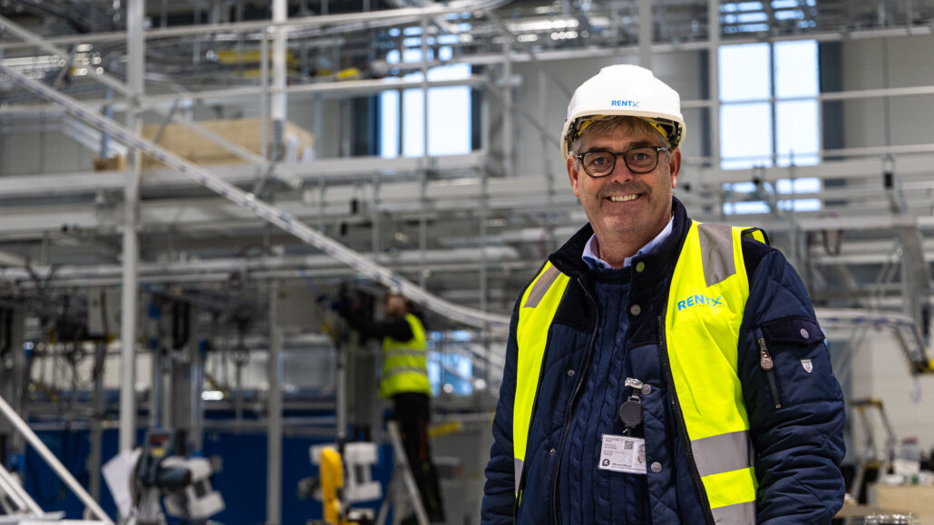 Daglig leder i Rentx Hans Richard Andersen inne i det nye bygget på Kongsbergporten